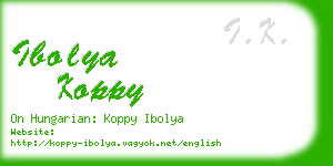 ibolya koppy business card